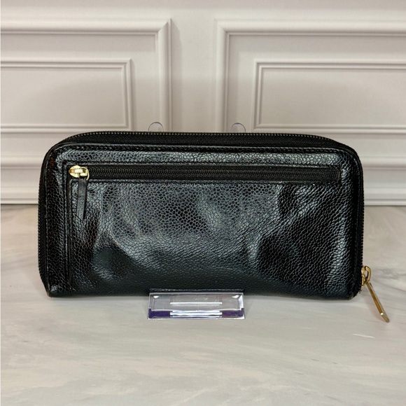 Chanel Black Caviar Leather Zip Around Long Wallet Gold CC Logo - Picture 3 of 10